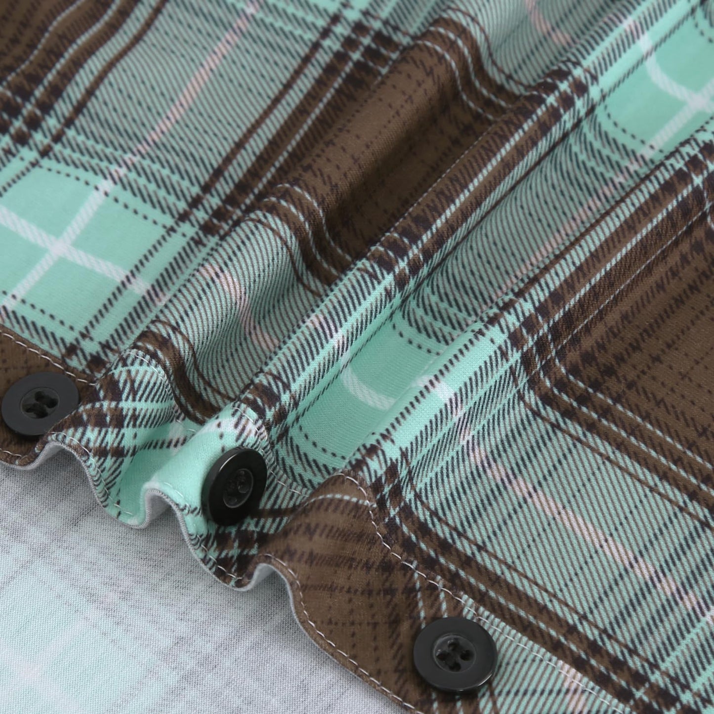 Roll Up Long Sleeve Green-Brown Women’s Collared Button Down Plaid Shirt