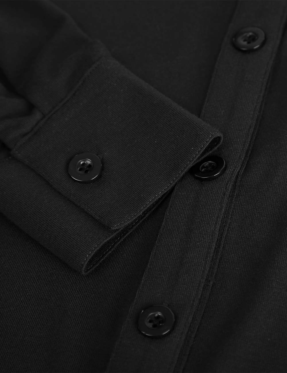 Roll Up Long Sleeve Solid Black No Pocket Plaid Women’s Collared Button Down Plaid Shirt