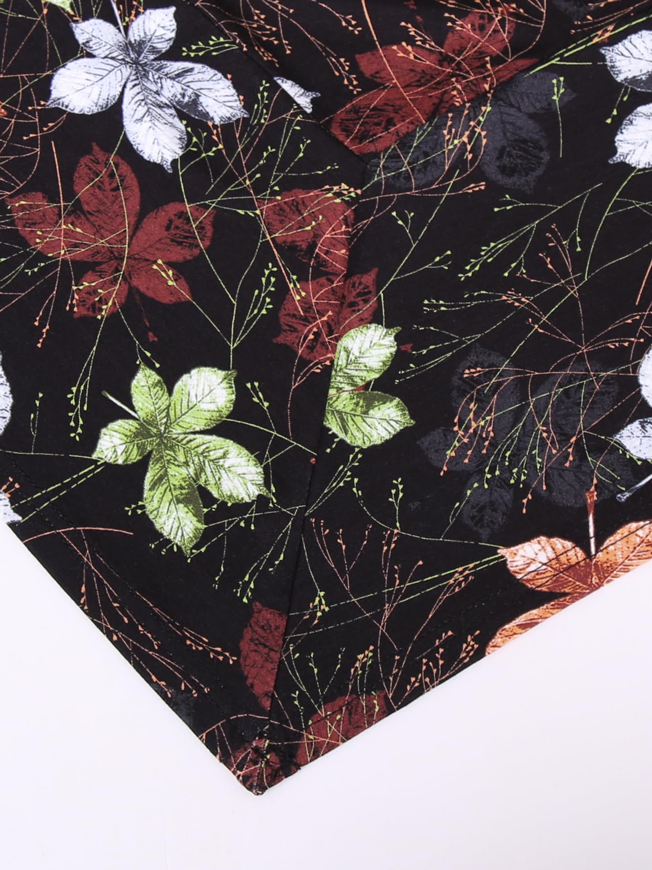 Women's Black/Blue Floral Flowy Women's Handkerchief Hemline Midi Skirt
