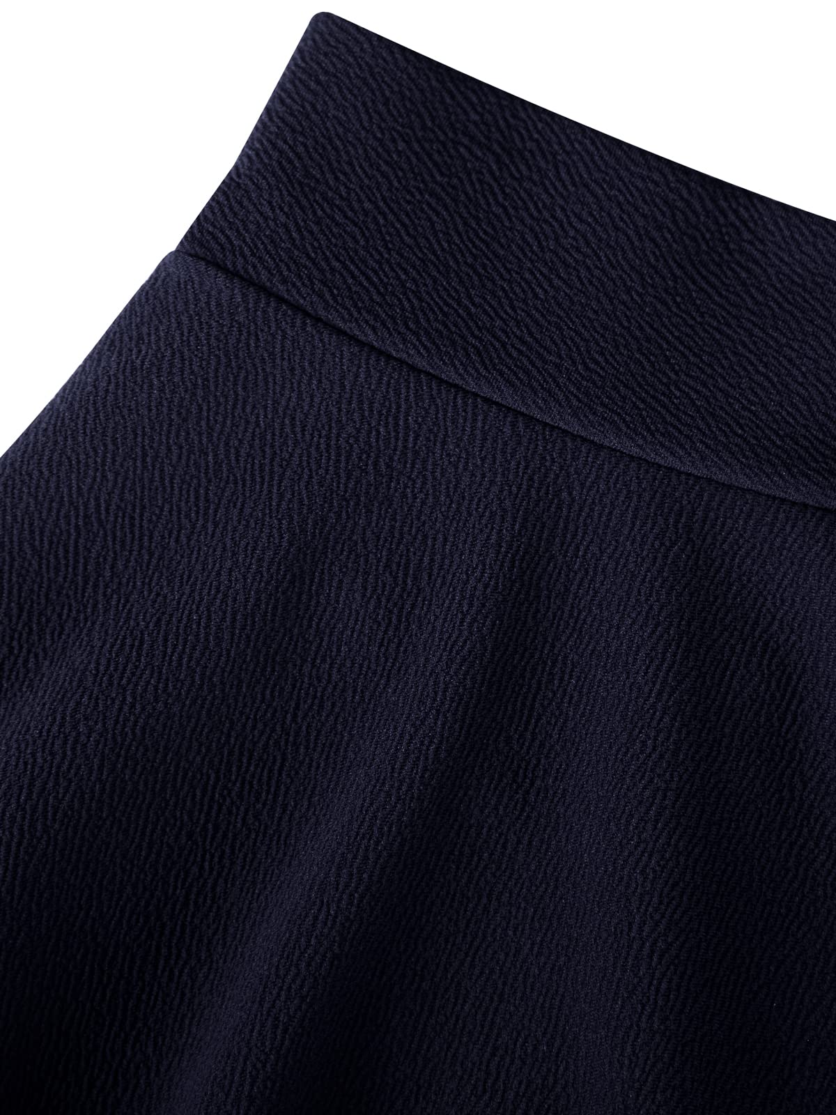 Flared Pleated Women's Casual Stretchy Navy Mini Skater Skirt with Shorts
