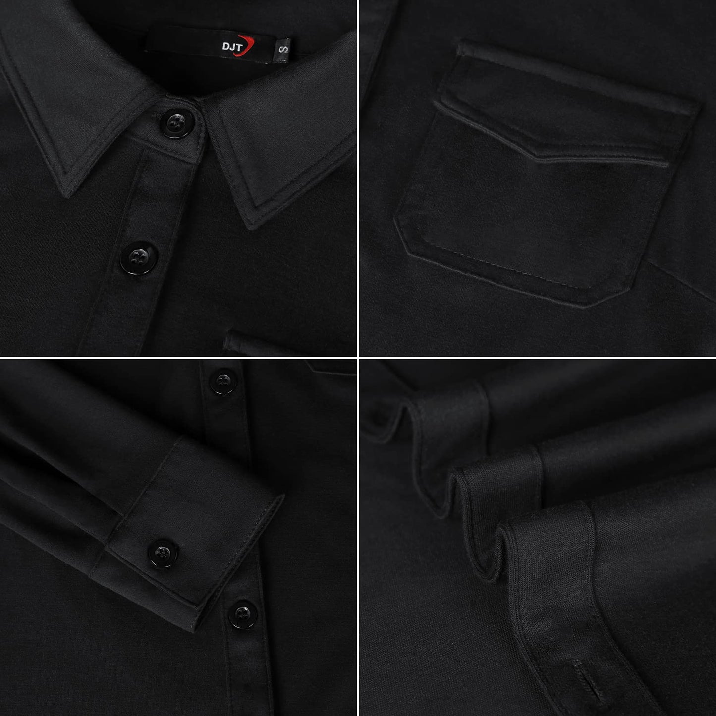 Roll Up Collared Short Sleeve Moonless Night-black Single Pocket Women’s Button Down Plaid Shirt