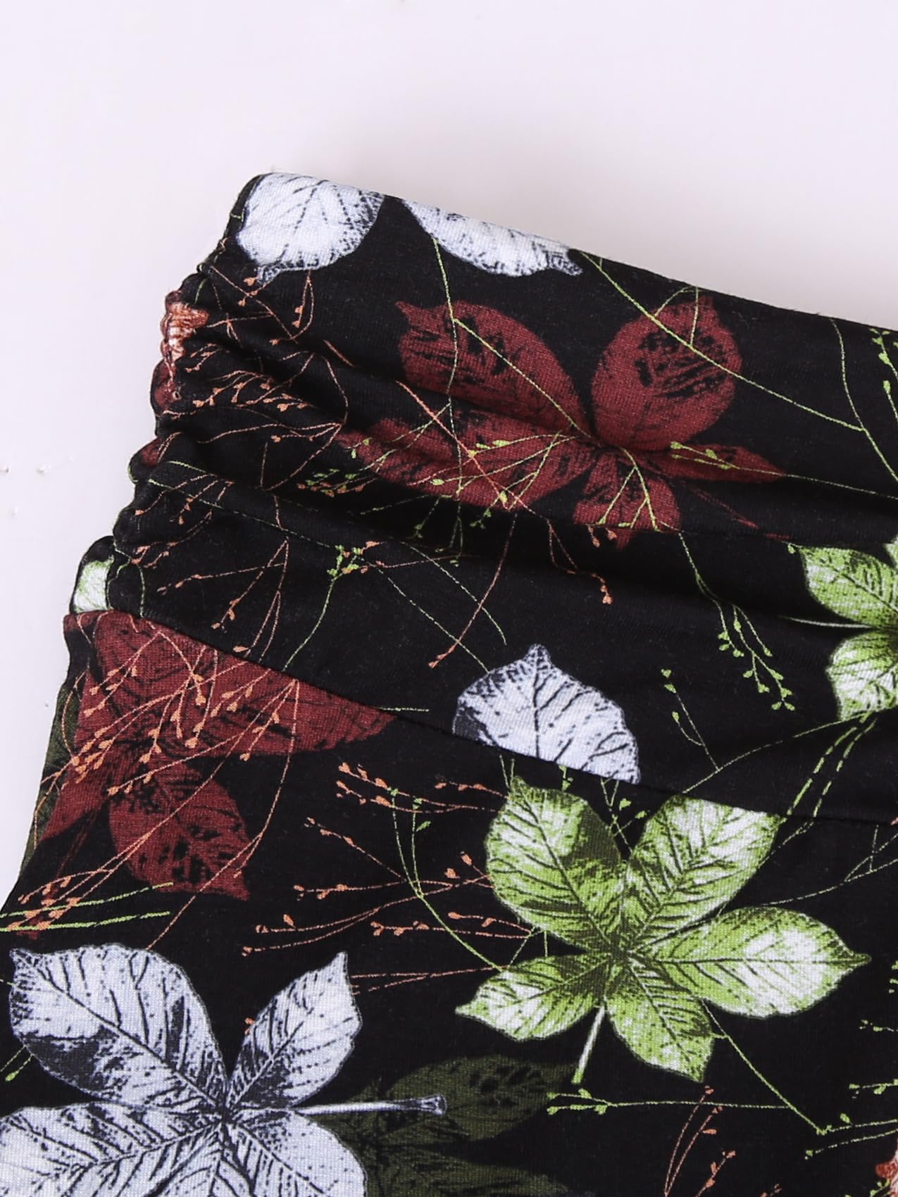 Women's Black/Blue Floral Flowy Women's Handkerchief Hemline Midi Skirt