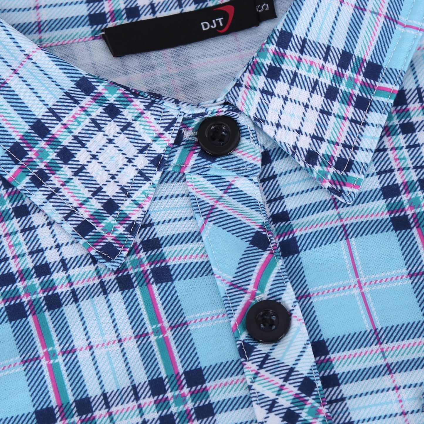 Roll Up Long Sleeve Light Blue-white Plaid Women’s Collared Button Down Plaid Shirt