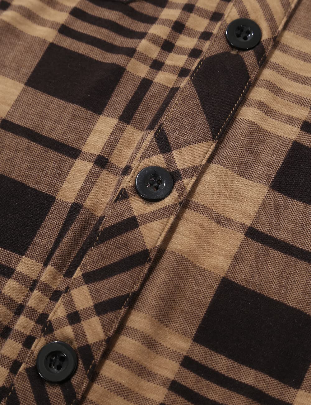 Roll Up Long Sleeve Coffee Women’s Collared Button Down Plaid Shirt