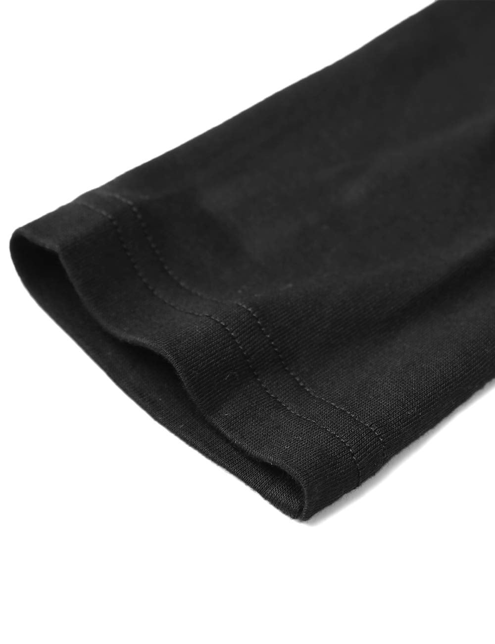 DJT Long Sleeve Black Khaki Women's Tunic Shirts Scoop Neck Hanky Hem Color Block Stretch Casual Fall T Shirt Tops