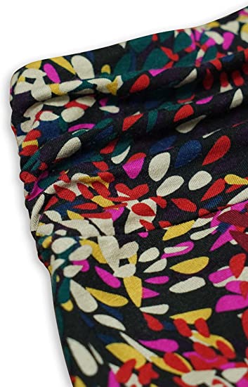 DJT Women's Paint Palette Flowy Women's Handkerchief Hemline Midi Skirt