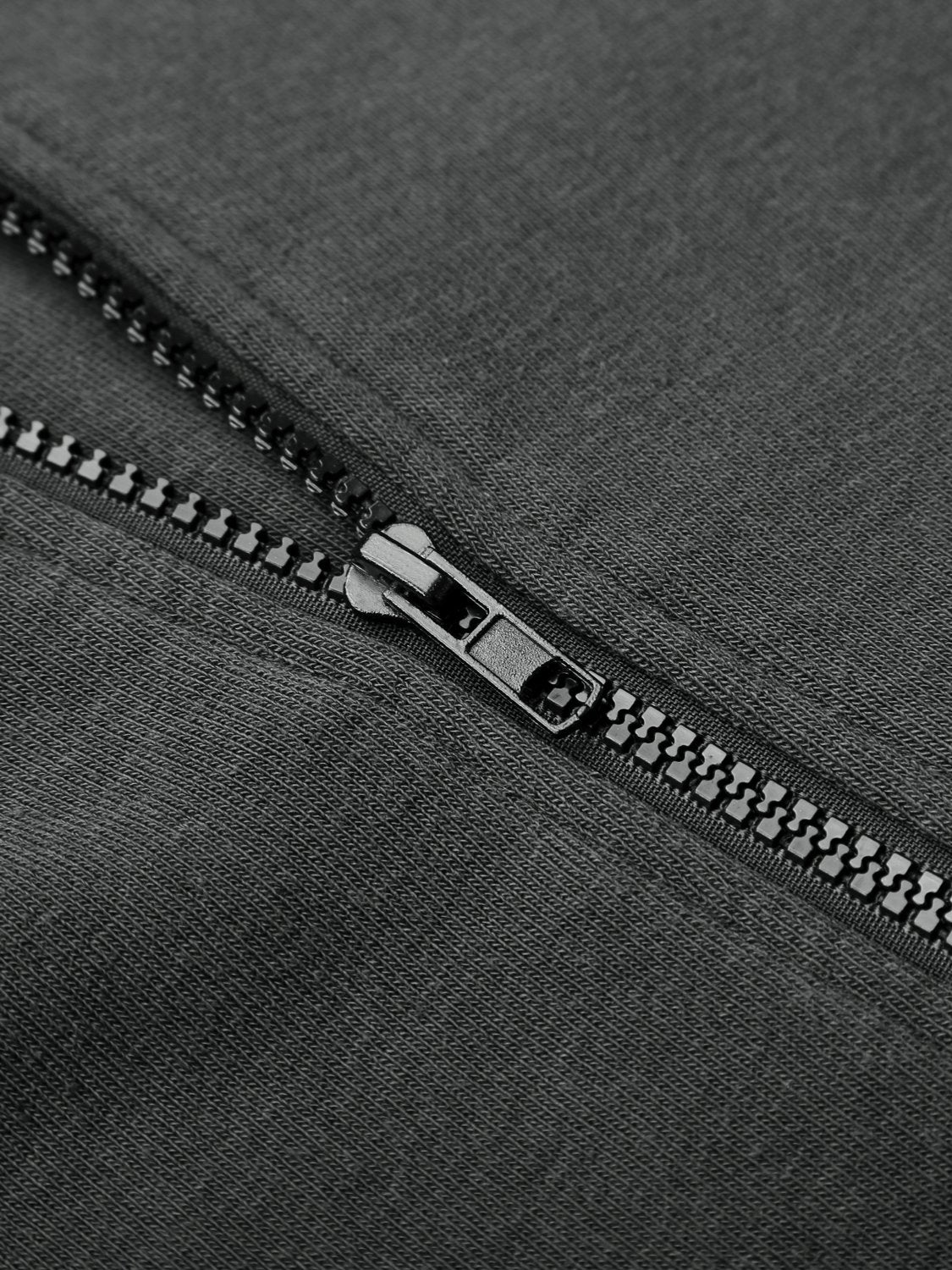 DJT Dark Grey Womens Oblique Zipper Slim Fit Hoodie Jacket